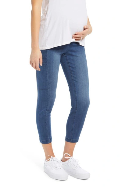 1822 Denim Cozy Athleisure Pull-on Crop Maternity Leggings In Ulysses