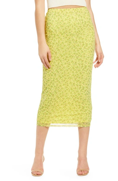 Afrm Felix Print Skirt In Buttercup Ditsy