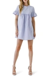 English Factory Solid Minidress In Powder Blue