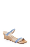 Stuart Weitzman Women's Aleena Square Toe Wedge Slide Sandals In Washed