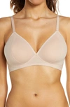 On Gossamer Mesh Beautifull Wireless Bra In Champagne