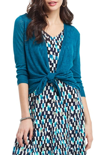 Nic + Zoe 4-way Convertible Three Quarter Sleeve Cardigan In Peacock