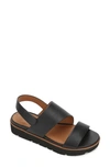 Gentle Souls By Kenneth Cole Gentle Souls Signature Lavern Slingback Sandal In Black Smooth Leather