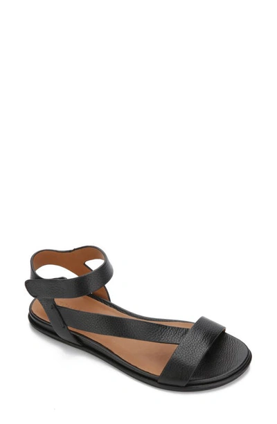 Gentle Souls By Kenneth Cole Gentle Souls Signature Lark Thong Sandal In Black Leather