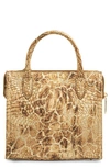 Brahmin Small Caroline Croc Embossed Leather Satchel In Camel Safari Melbourne