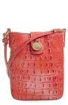 Brahmin Marley Melbourne Embossed Leather Crossbody In Punchy Coral Melbourne