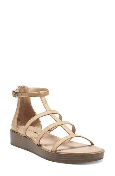 Lucky Brand Ellian Flatform Wedge Gladiator Sandals Women's Shoes In Crossiant Leather