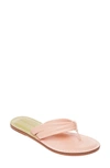 Bernardo Bicolor Soft Leather Flat Thong Sandals In Cantaloupe/ Mint