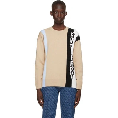 Burberry Beige Wool Kadey Sweater In Soft Fawn