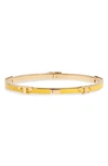 Tory Burch Kira Enamel Stackable Bracelet In Tory Gold / Lemon Drop