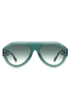 Isabel Marant 59mm Gradient Aviator Sunglasses In Green/ Green Shaded