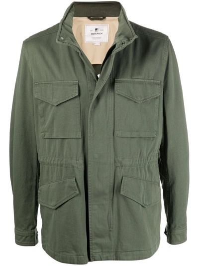 Woolrich Jacket Field In Cotone In Green