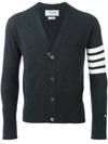 Thom Browne 4-bar Cashmere Cardigan In Grey