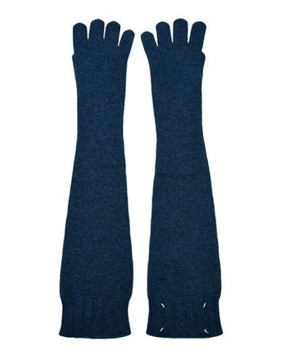 Maison Margiela Gloves In Dark Blue