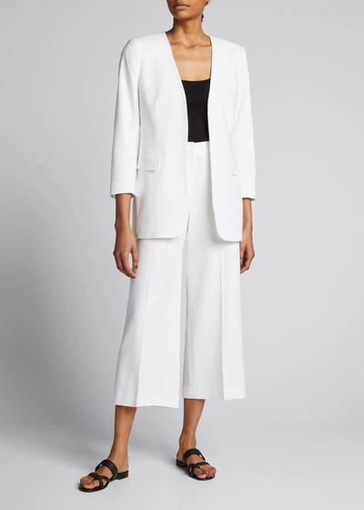 Kobi Halperin Eleanor Open-front Crepe Jacket In White