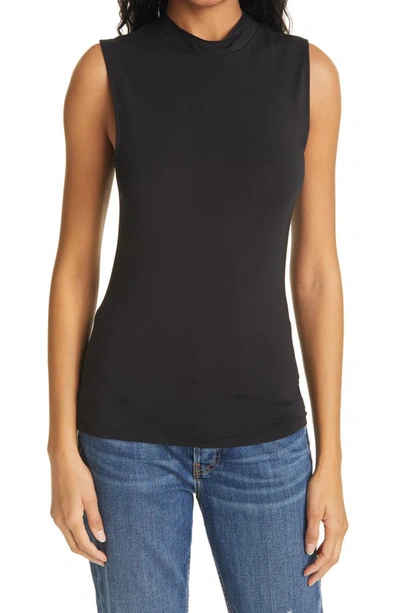 Rag & Bone Sabeen Floral Mock-neck Tank In Blk