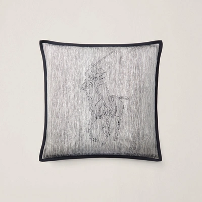 Ralph Lauren Modern Equestrian Bedding Silk Pony Throw Pillow In Black