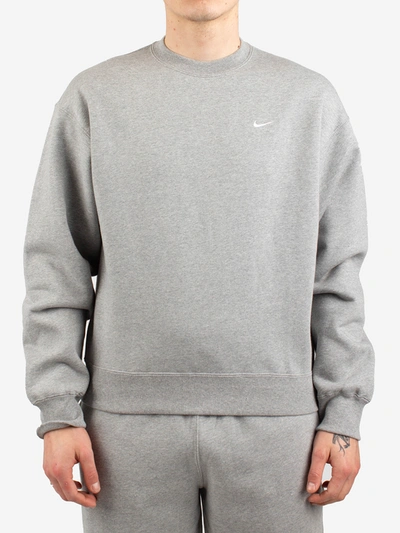 Nike Lab Felpa Nrg Soloswoosh Fleece In Grey