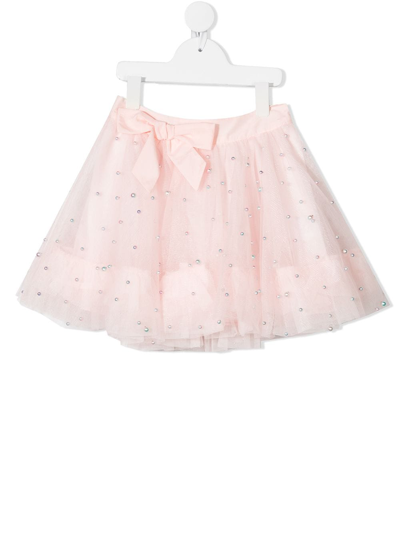 Charabia Kids' Ribbon Tie Tulle Skirt In Pink