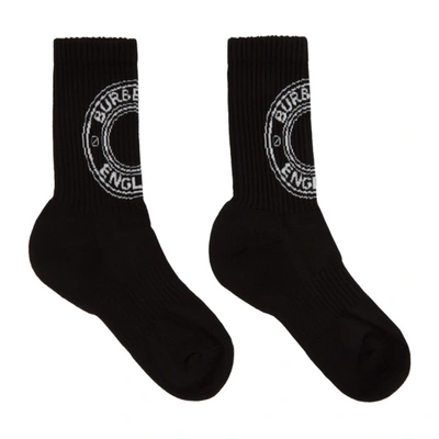 Burberry Black Intarsia Logo Socks