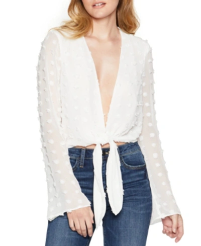 Bcbgeneration Long Sleeve Woven Top In Optic White