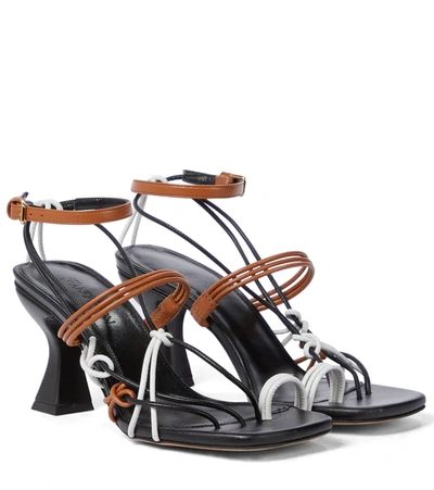 Jw Anderson Strappy Calf Leather Sandals In Black