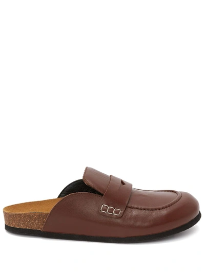 Jw Anderson Slip-on Calf Leather Loafers In Brown