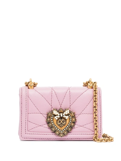 Dolce & Gabbana Mini Devotion Cross Body Bag In Pink
