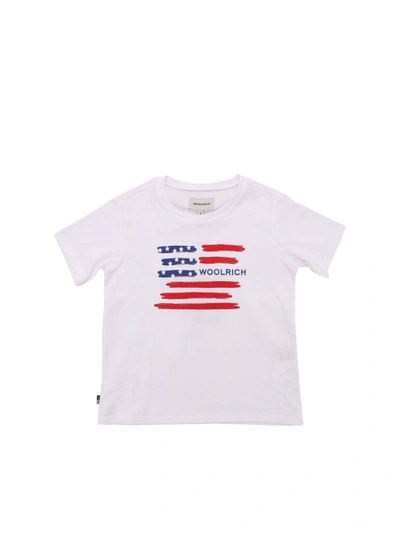 Woolrich Kids' Flag T-shirt In White