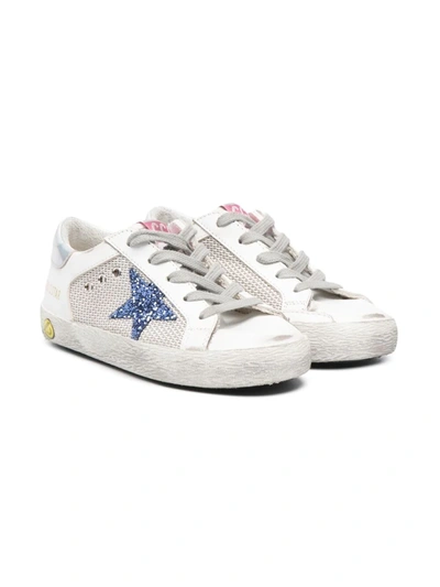 Golden Goose Kids' Sneakers With Laces And Glitter Star In White