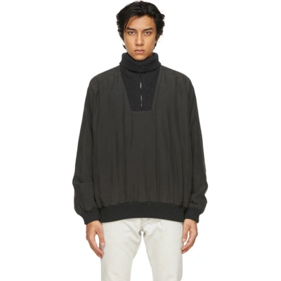 Ermenegildo Zegna X Fear Of God Black Silk Anorak Jacket In Offbla 
