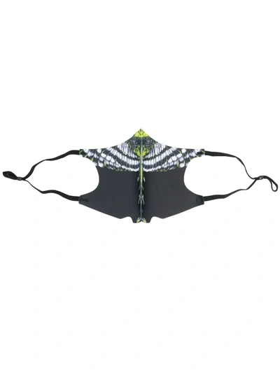 Marcelo Burlon County Of Milan Birds Wings Printed Knitted Face Mask In Black/grey