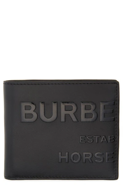 Burberry Horseferry Logo Leather Bifold Wallet In Black