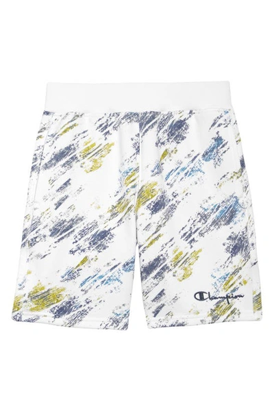 Champion Kids' Crayon Print Fleece Shorts (big Boy) In Blue White