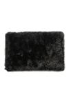 Natural New Zealand Rectangular Sheepskin Throw In Black