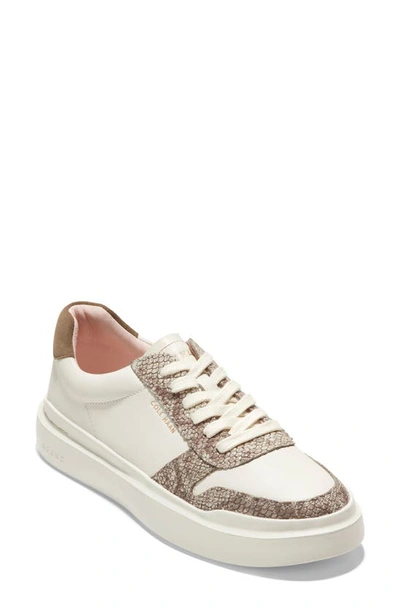 Cole Haan Grandpro Rally Sneaker In Ivory/ Glass Snake Print