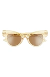 Bottega Veneta 47mm Cat Eye Sunglasses In Yellow/ Brown