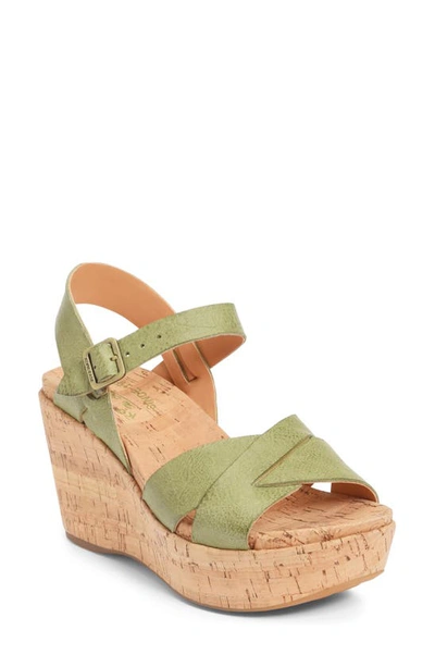 Kork-easer 'ava 2.0' Platform Wedge Sandal In Green Leather