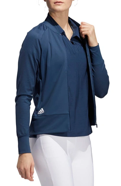 Adidas Golf Performance Zip Jacket In Crew Navy