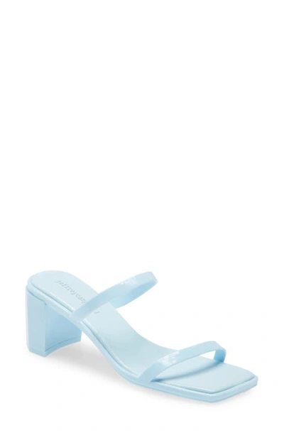 Jeffrey Campbell Women's Jamm Jelly High Heel Slide Sandals In Baby Blue Shiny