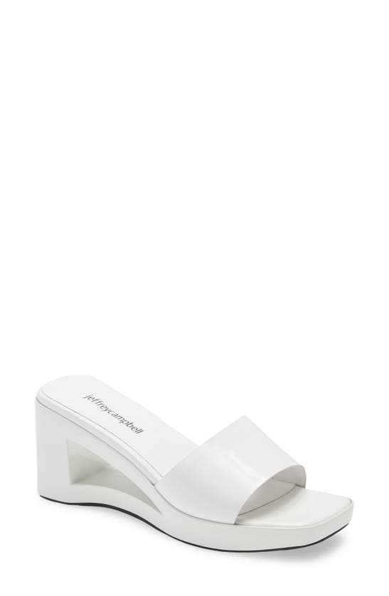 Jeffrey Campbell Shaggy Wedge Slide Sandal In White Box | ModeSens