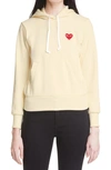 Comme Des Garçons Heart Graphic Hoodie In Ivory