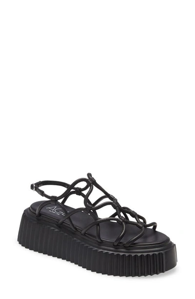 Agl Attilio Giusti Leombruni Messy Platform Sandal In Black