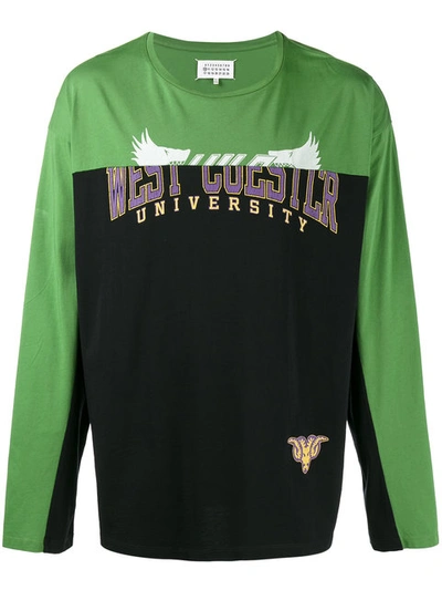 Maison Margiela Patchwork Long Sleeve T In Green | ModeSens