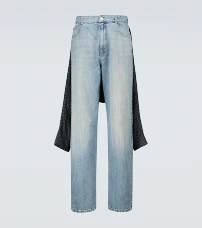 Balenciaga Tied-up Broken Twill Japanese Denim Jean In Light Blue