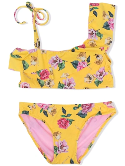La Perla Two-piece Floral Bikini Set In 黄色