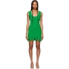 Bottega Veneta Open-knit Cotton-blend Mini Dress In Green