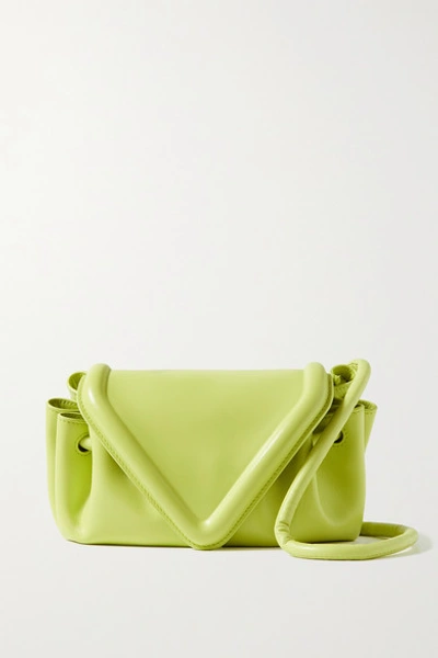 Bottega Veneta Beak Small Leather Shoulder Bag In Chartreuse