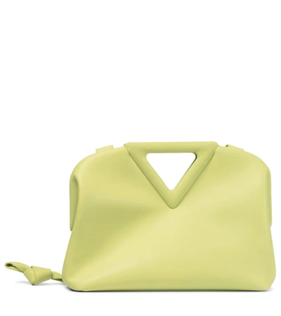 Bottega Veneta Womens Seagrass Point Medium Leather Shoulder Bag In Green