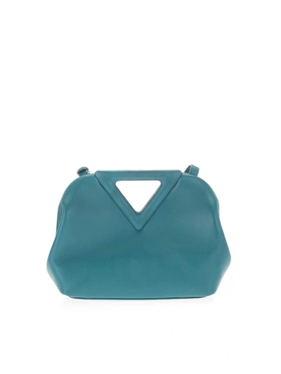 Bottega Veneta Point Small Bag In Mallard Color In Light Blue